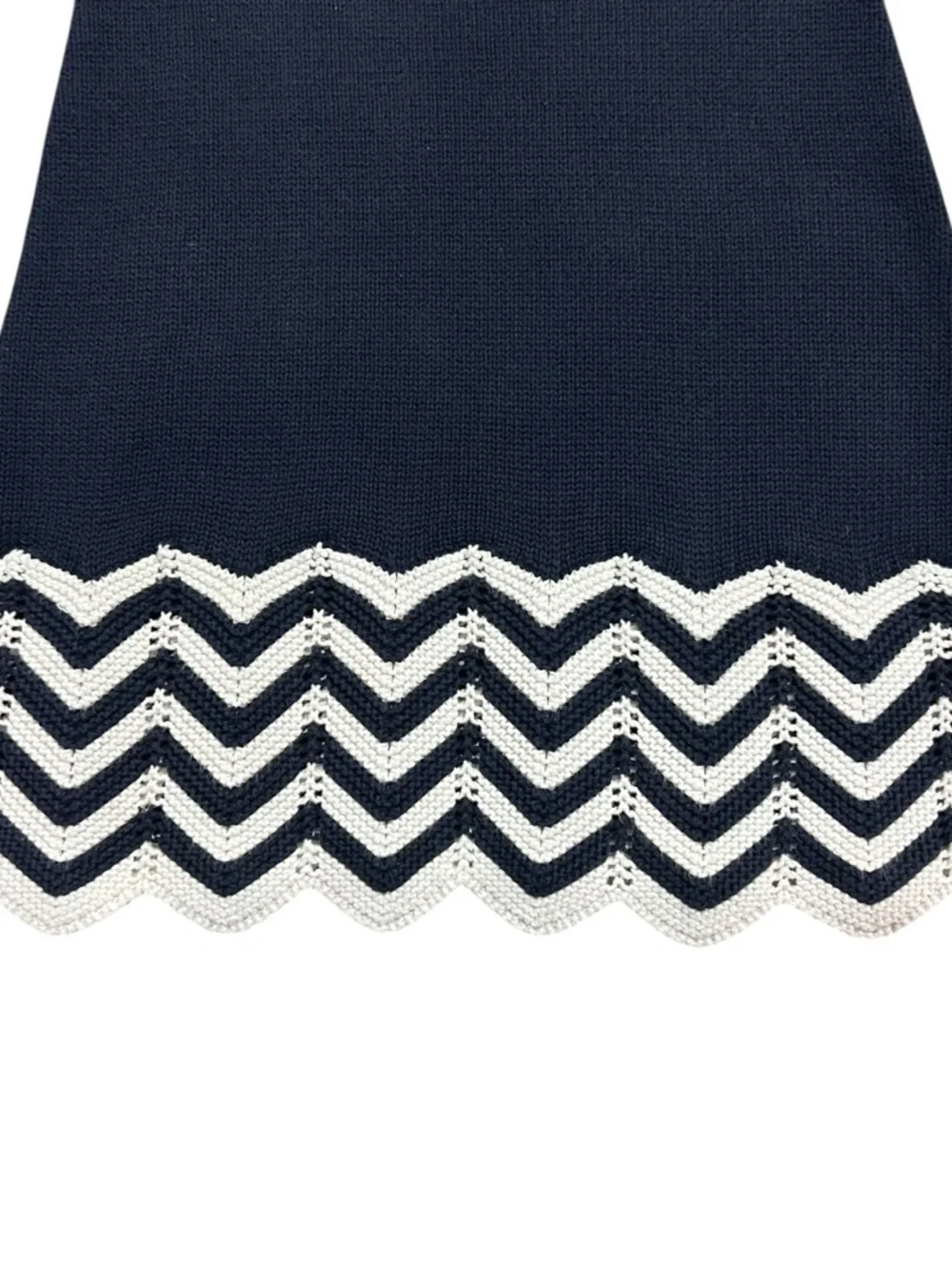 Baby Gap 5Y Navy Chevron Trim Crochey Knit Dress